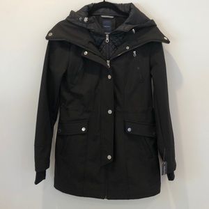 Nautica Quilted Hooded Layered Anorak Raincoat